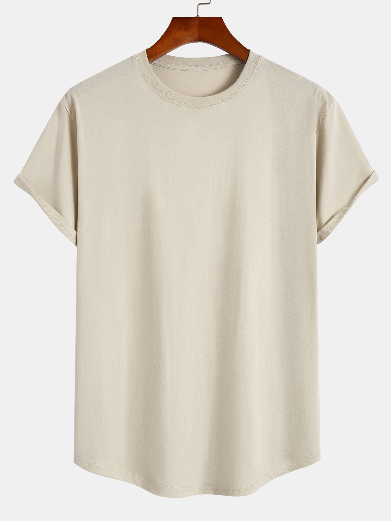 3 Pieces Basic Cotton Arc Hem T-Shirts