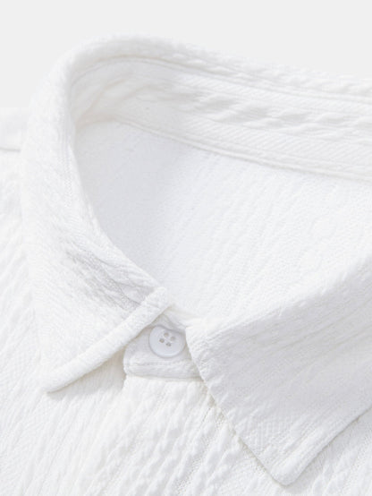 Muscle Fit Jacquard Textured Shirt