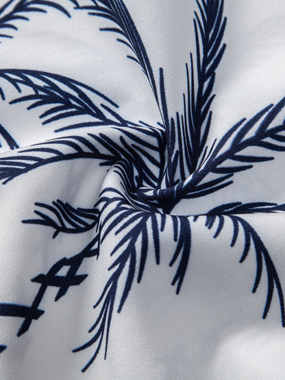 Island Sailing Print Button Up Shirt & Straight Leg Ribbed Pants