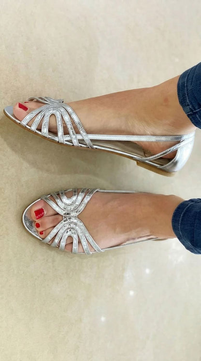 Giada metallic strappy sandals in Silver