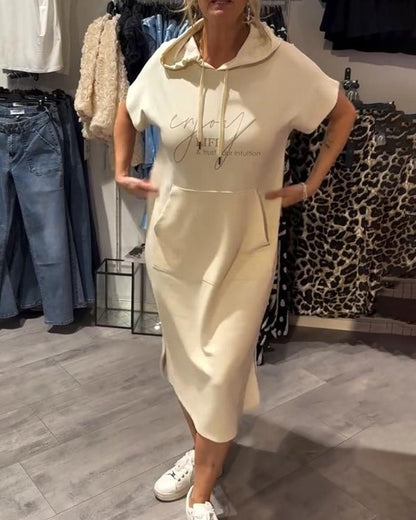 Hooded Casual Drawstring Dress