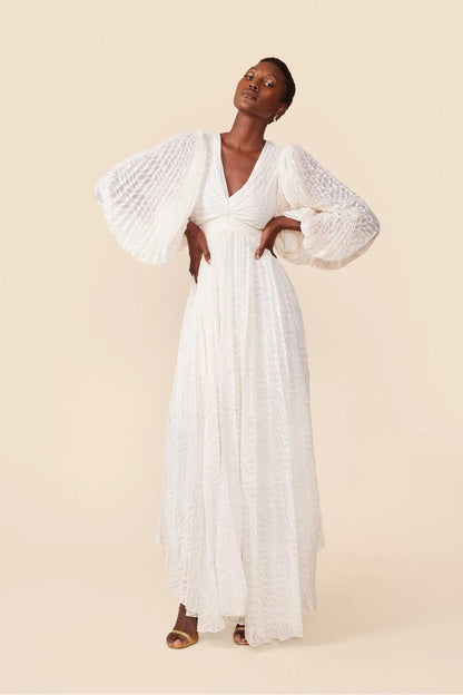 Elyra Cream Maxi Dress