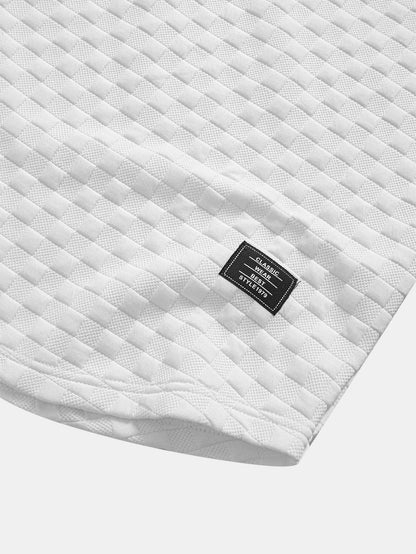 Checkerboard Jacquard  Arc Hem Hooded T-Shirt & Checkerboard Jacquard Shorts