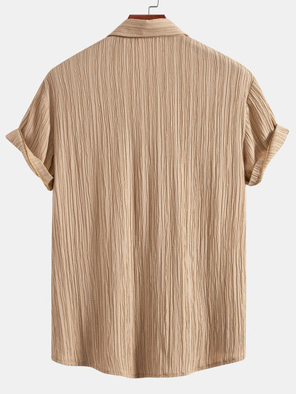 Crinkled Textured Button Up Shirt