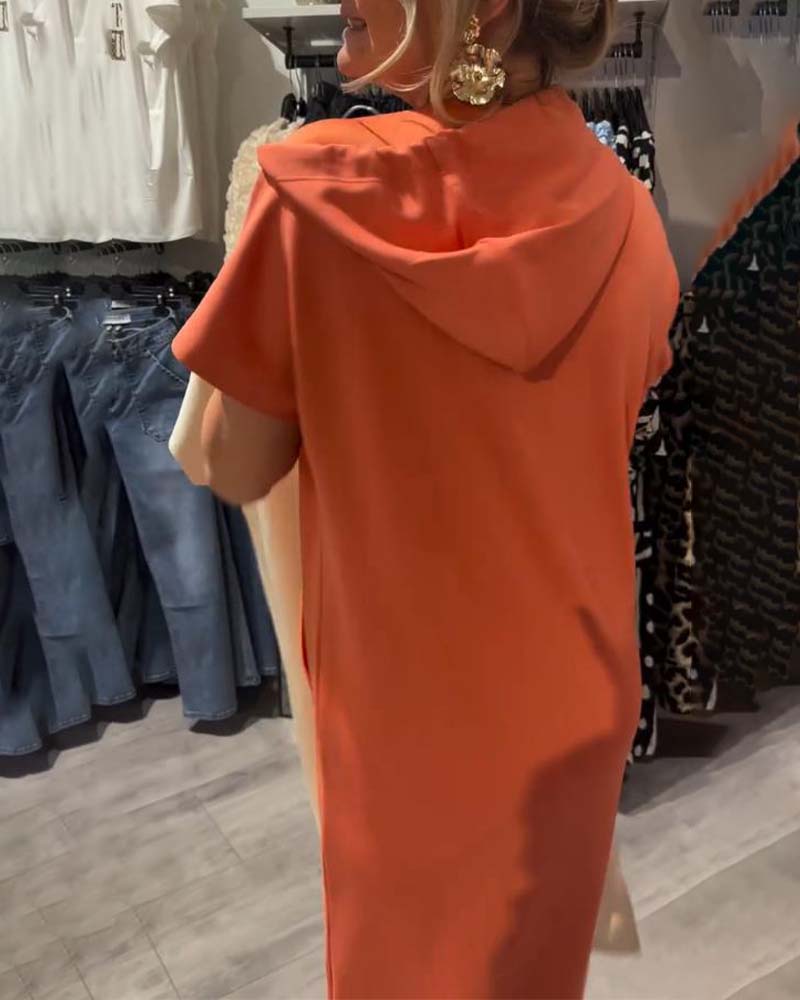 Hooded Casual Drawstring Dress