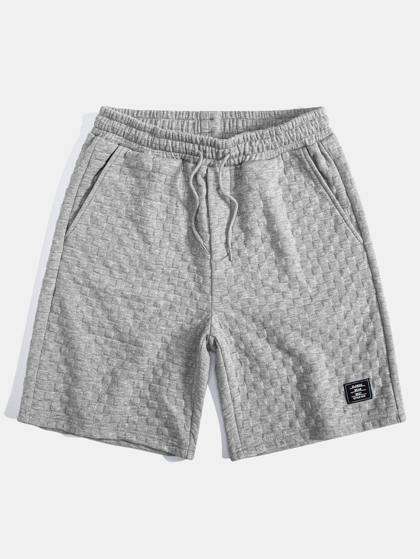 Checkerboard Jacquard  Arc Hem Hooded T-Shirt & Checkerboard Jacquard Shorts
