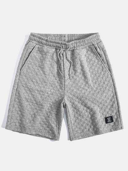 Checkerboard Jacquard  Arc Hem Hooded T-Shirt & Checkerboard Jacquard Shorts