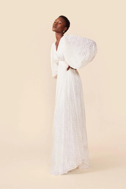 Elyra Cream Maxi Dress