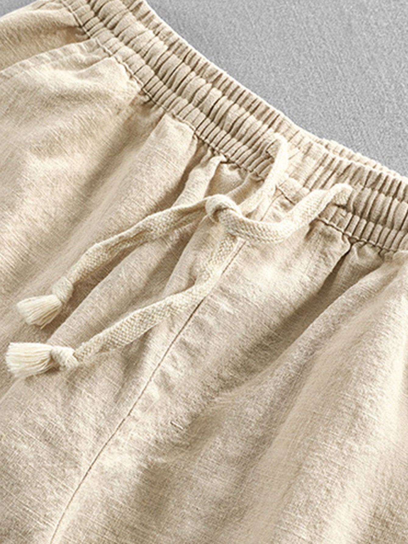 Geometric Jacquard Eyelet Cuban Shirt & Linen Cotton Blend Cropped Pants