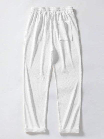 Island Sailing Print Button Up Shirt & Straight Leg Ribbed Pants
