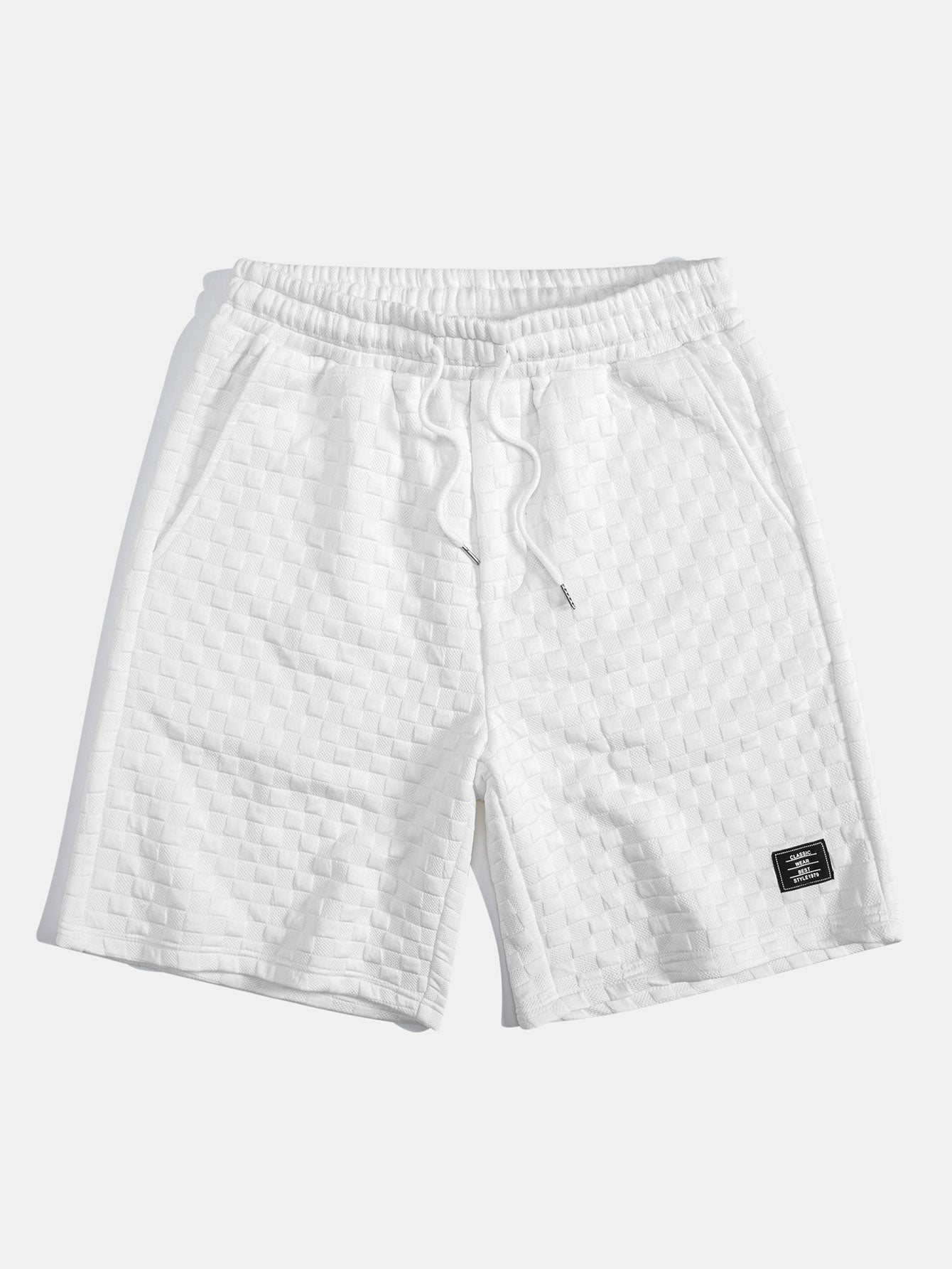 Checkerboard Jacquard  Arc Hem Hooded T-Shirt & Checkerboard Jacquard Shorts