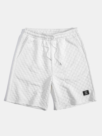 Checkerboard Jacquard  Arc Hem Hooded T-Shirt & Checkerboard Jacquard Shorts
