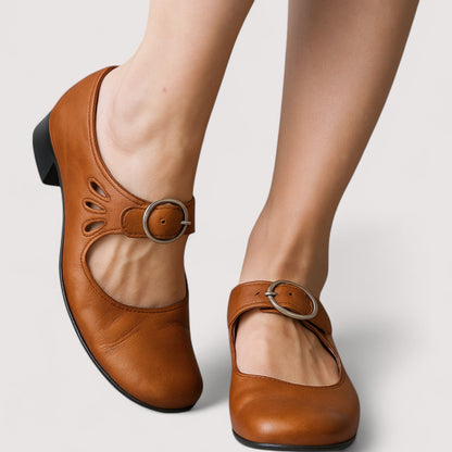 Amelia – Elegant Orthopedic Leather Sandals with Wedge Sole