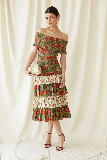 Multicolor May Midi Dress