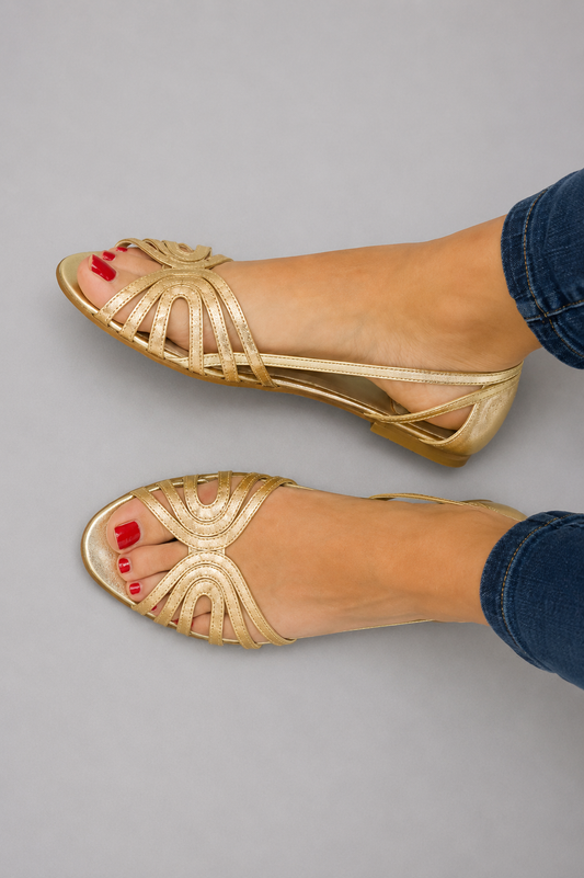 Giada metallic strappy sandals hero view