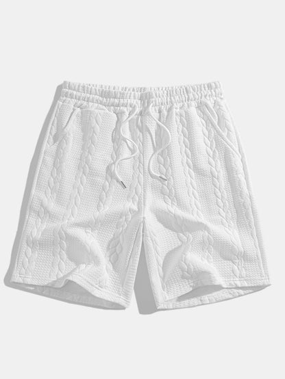 Relax Fit Mid-Length Sleeve Twist Jacquard T-Shirt & Shorts