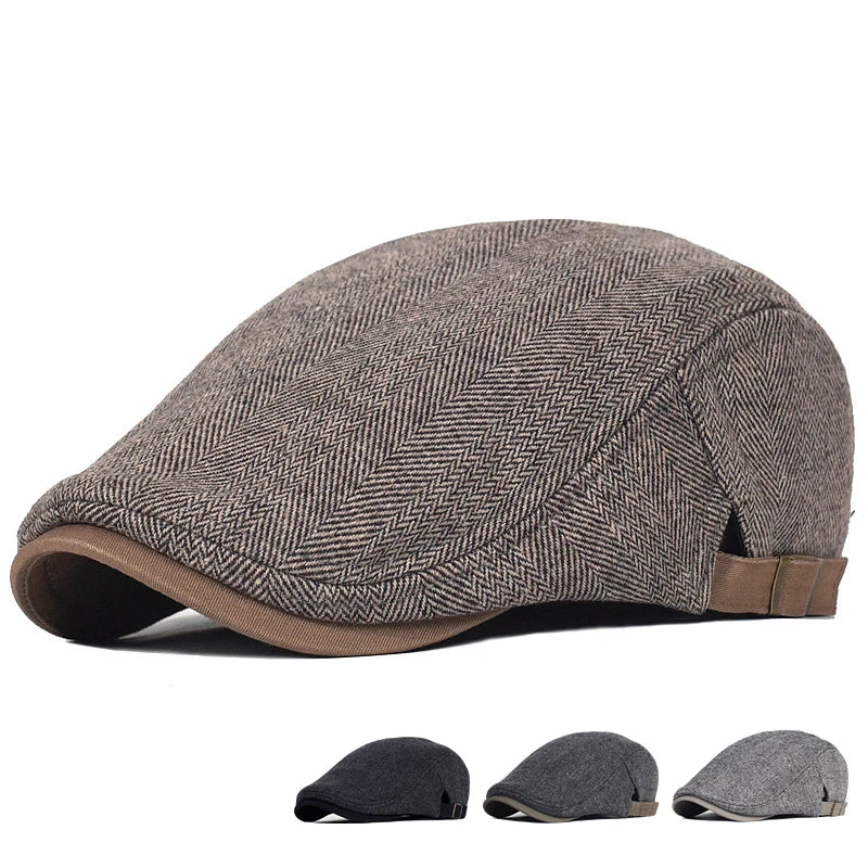 The Cheltenham Herringbone Flat Cap