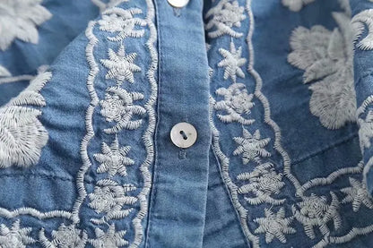 Boho Denim Kimono Blouse