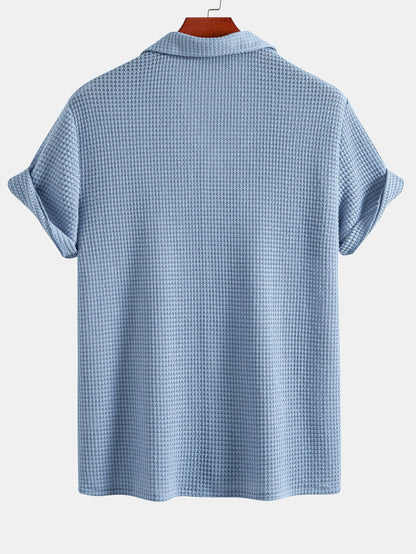Waffle Textured Cuban Shirt