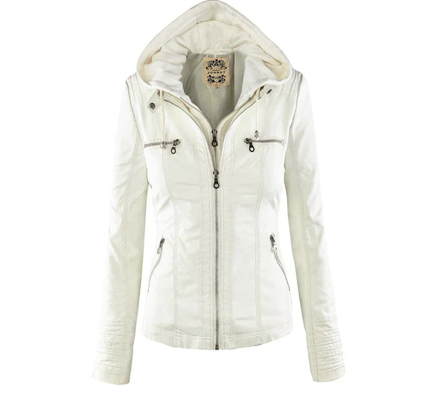 Costanza  The Ivory Leather Jacket