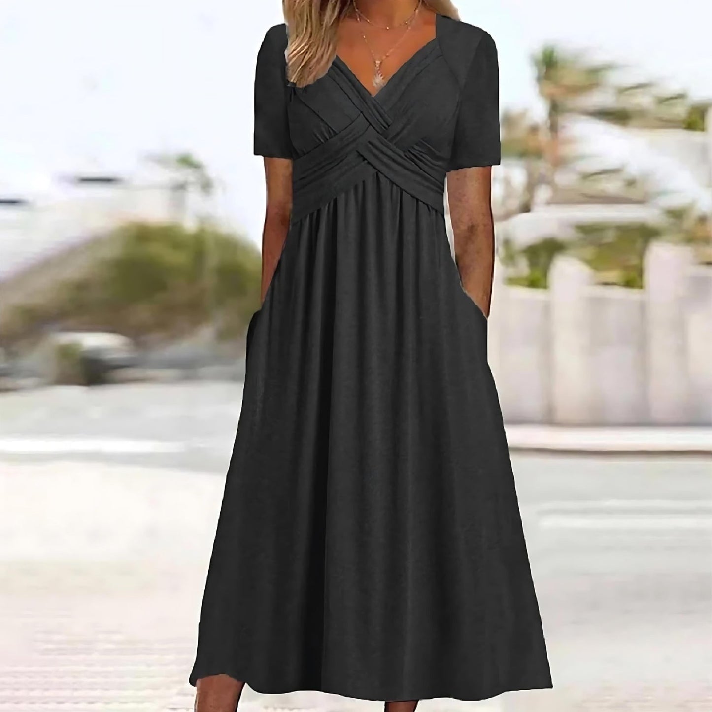 Elyra - Elegant Midi Dress with Tummy Coverage