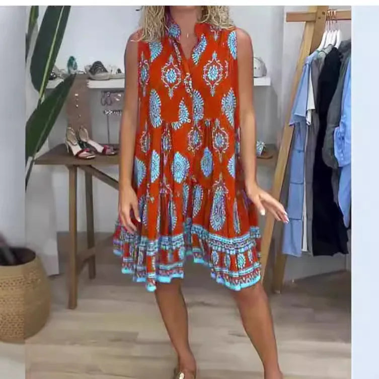 Solène Printed Shirt Dress