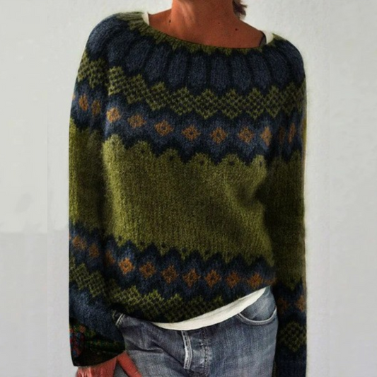 Iwona - Retro Scandinavian knitted sweater