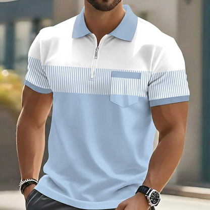 Langley zip polo detail