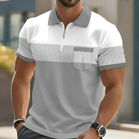 Langley zip-neck polo shirt for men