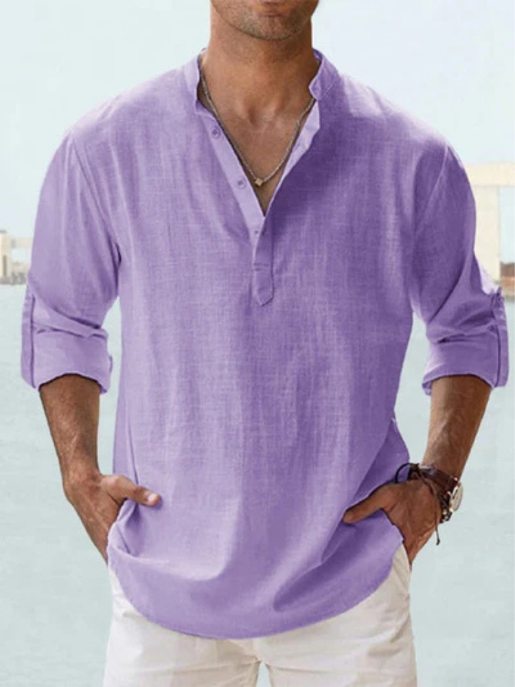 Henley - Men's Breathable Linen Shirt