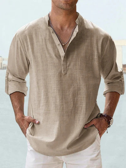 Henley - Men's Breathable Linen Shirt