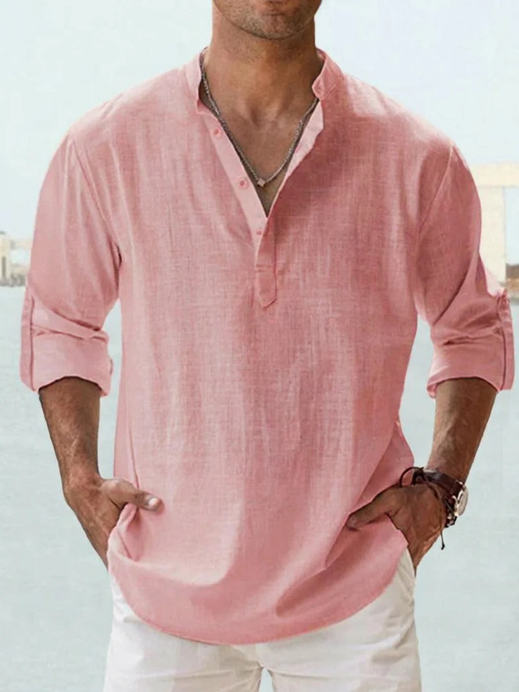 Henley - Men's Breathable Linen Shirt