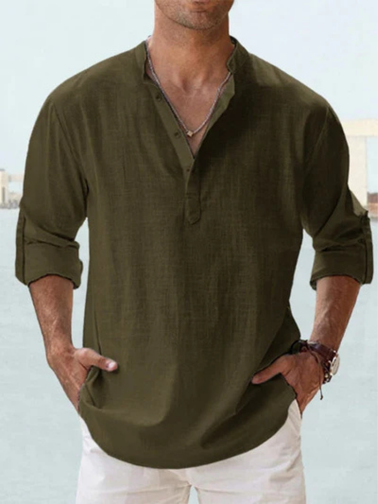 Henley - Men's Breathable Linen Shirt