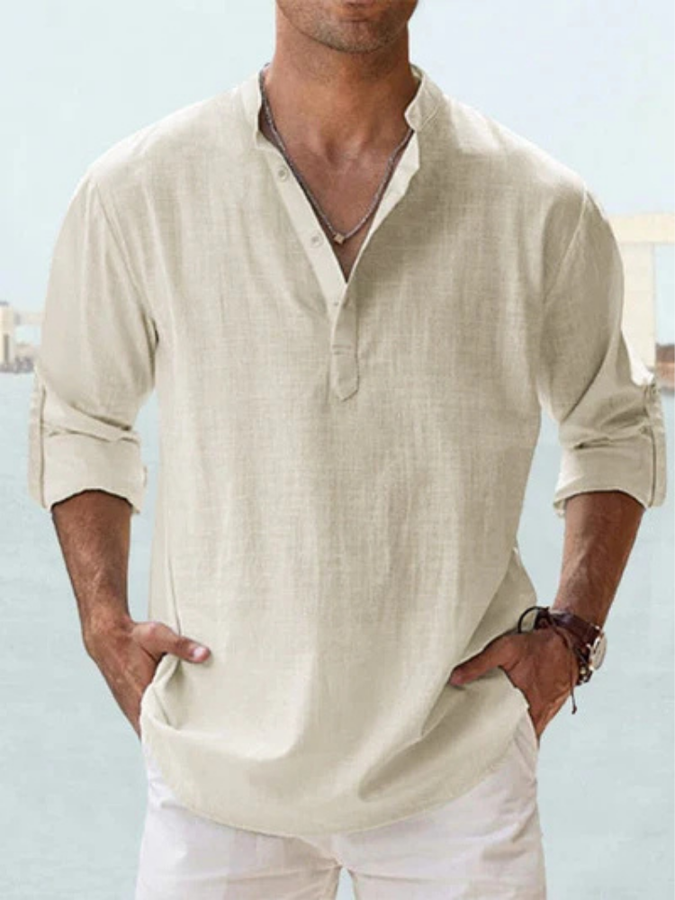Henley - Men's Breathable Linen Shirt