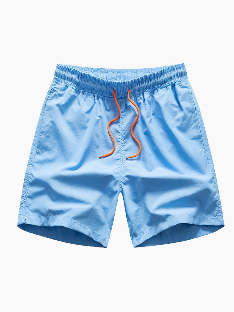 Regular Fit Palm Trees Silhouette Print Cotton T-Shirt & Swim Shorts