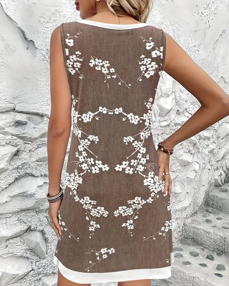 Casual Sleeveless Vest Print Dress