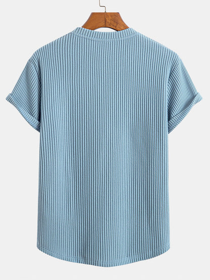 Knitted Waffle Arc Hem T-Shirt