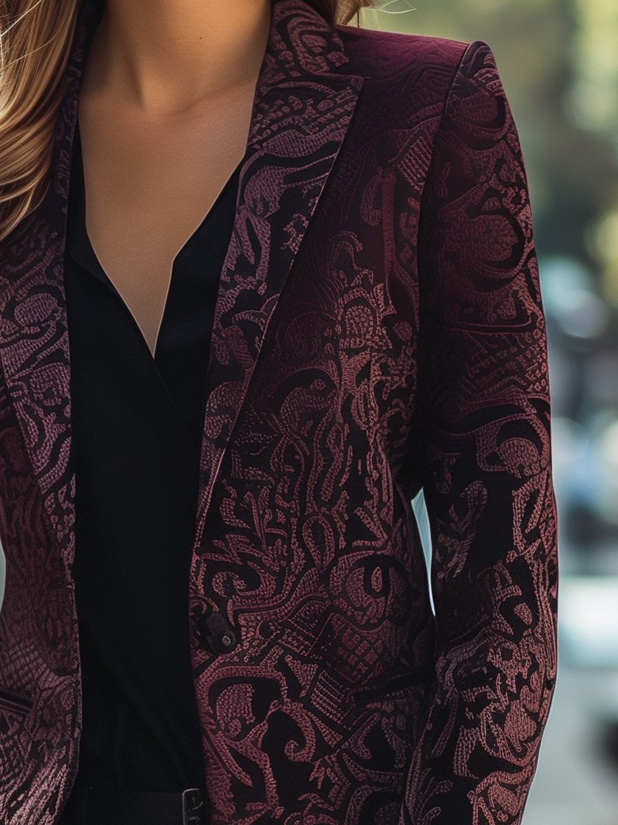 Elyralondon Jacquard Satin Blazer