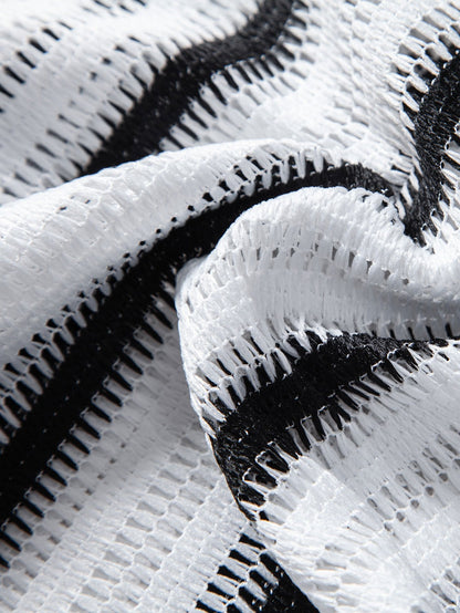 Striped Cutout Cuban Shirt