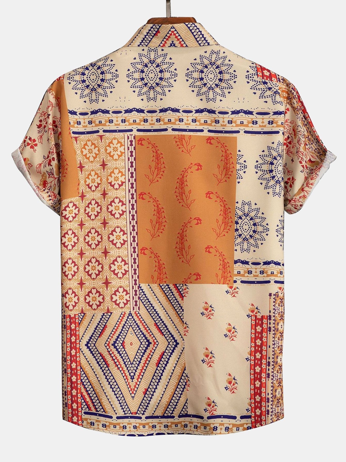 Scarf Print Button Up Shirt