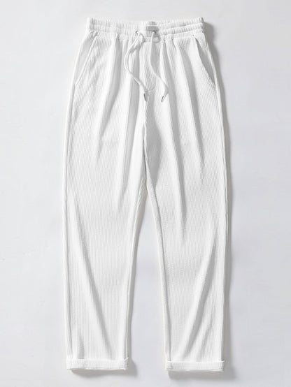 Muscle Fit Ribbed Stand Collar Shirt & Straight Leg Ribbed Pants