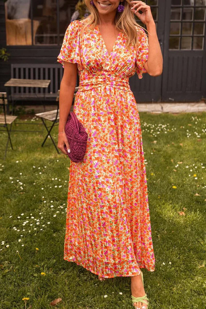 Elyra Maxi dress with V-neck