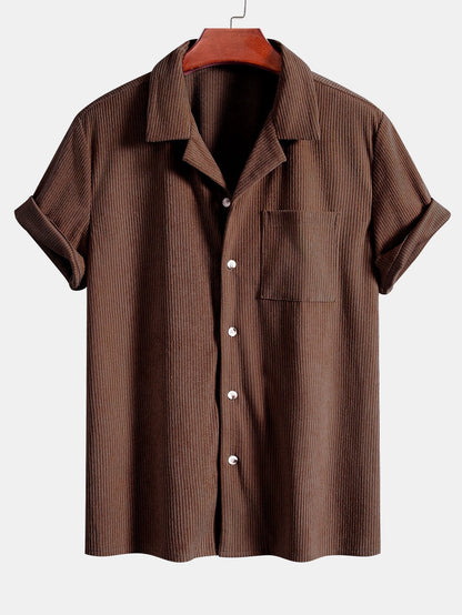 Short Sleeve Corduroy Cuban Shirt & Shorts