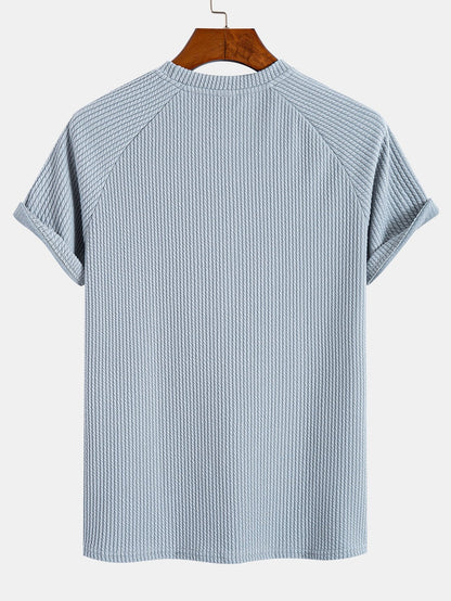 Muscle Fit Ribbed Raglan Sleeve T-Shirt