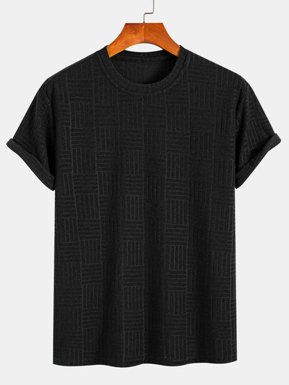 Muscle Fit Striped jacquard towelling T-shirt