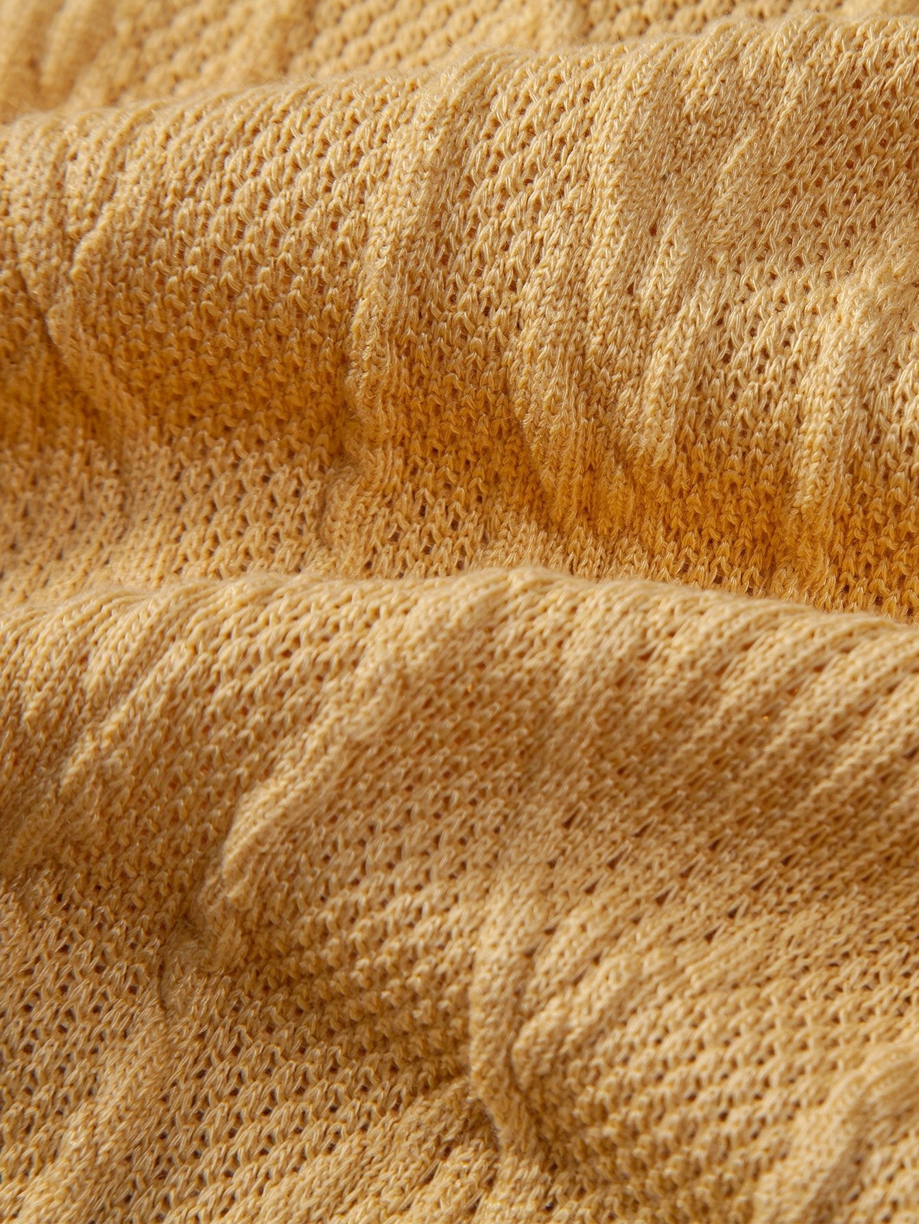 Knitted Geometric Textured Cuban Shirt & Straight Leg Linen Pants