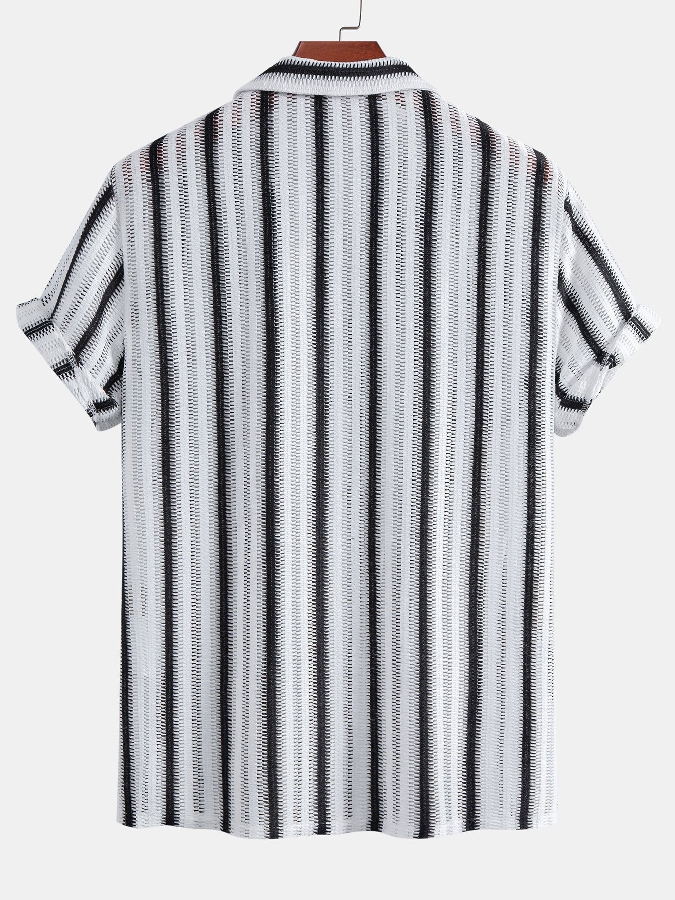 Striped Cutout Cuban Shirt