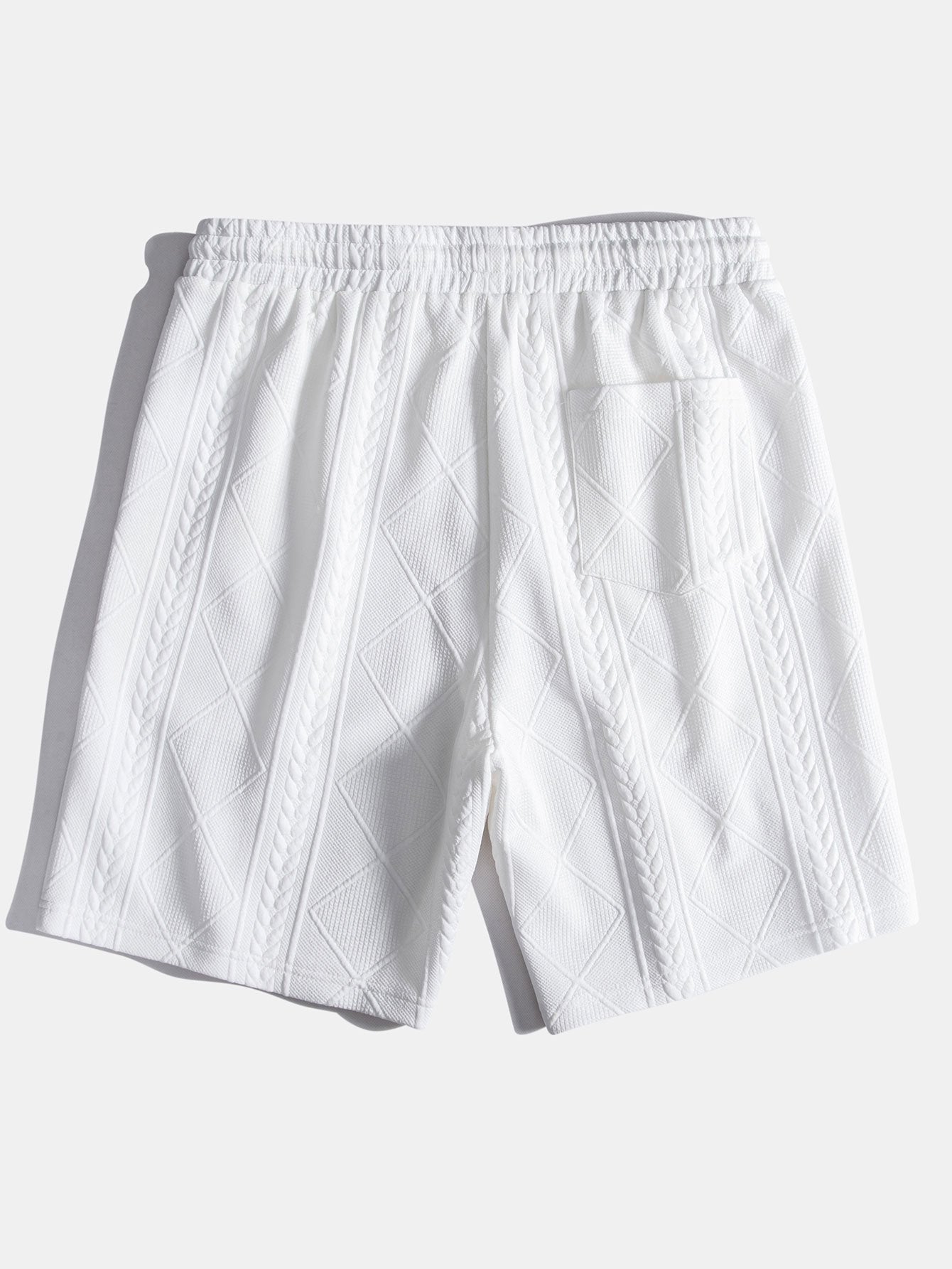 Geometric Jacquard Drawstring Shorts