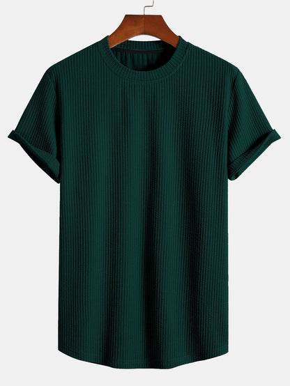 Muscle Fit Ribbed Arc Hem T-Shirt & Shorts