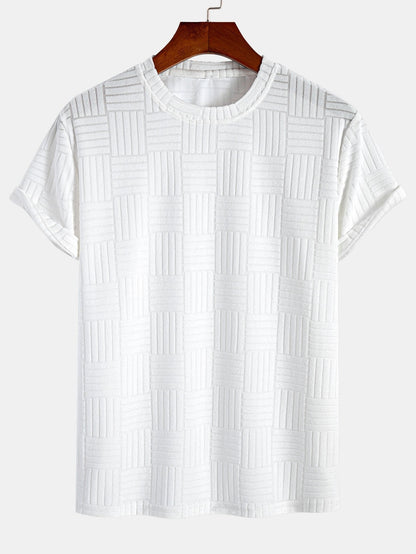 Muscle Fit Striped jacquard towelling T-shirt